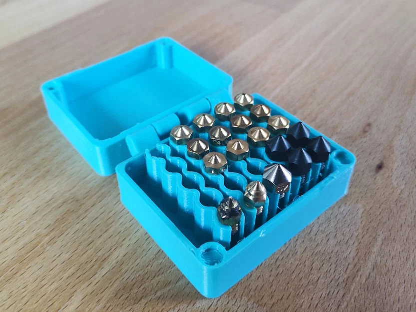 Hộp Nozzle Trơn (print-in-place, cho 25 nozzle MK8/V6/Volcano) - Image 1