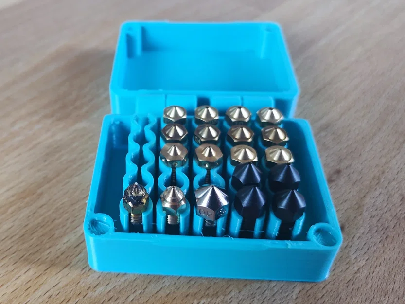 Hộp Nozzle Trơn (print-in-place, cho 25 nozzle MK8/V6/Volcano) - Image 2