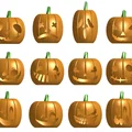 Pumpkin – Bộ 12 Jack-o'-lantern Halloween nắp tháo rời - Thumbnail 1