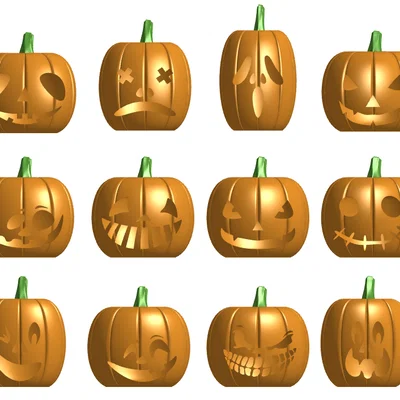 Pumpkin – Bộ 12 Jack-o'-lantern Halloween nắp tháo rời
