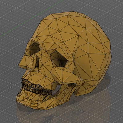 Mô hình đầu lâu Low Poly trang trí cho Honeycomb Storage Wall