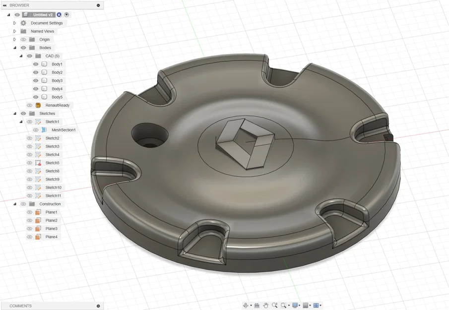 Nắp chụp mâm xe Renault Laguna I (Part 7700428725) - File in 3D - Image 1