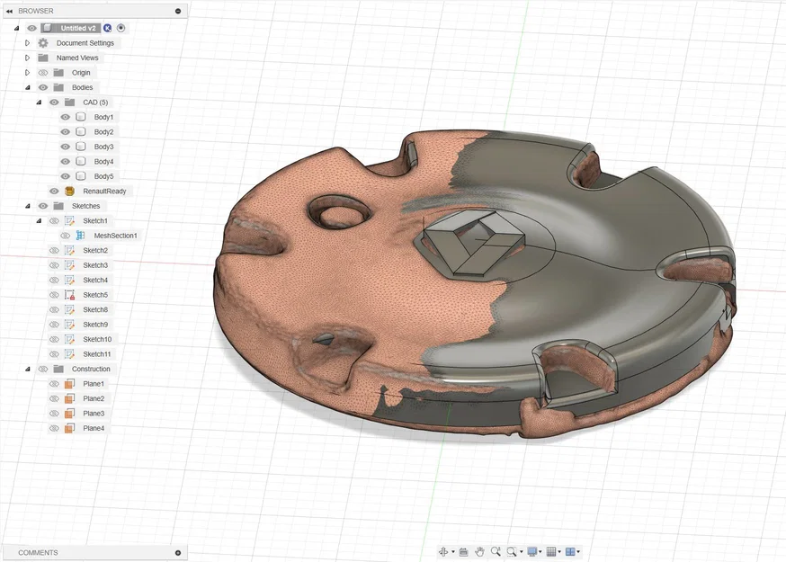 Nắp chụp mâm xe Renault Laguna I (Part 7700428725) - File in 3D - Image 3
