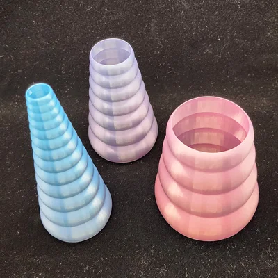 Bộ sưu tập Smooth Stack Spiral Vases - Bình hoa 3D tinh tế, hiện đại