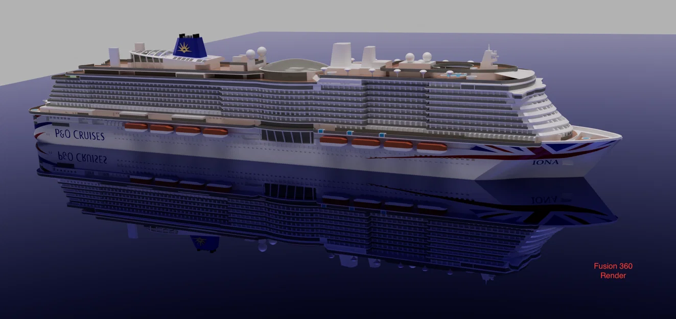 Tàu du lịch P&O Cruise Ship Iona (tỉ lệ 1:500) – in nhiều phần, đa màu - Image 9