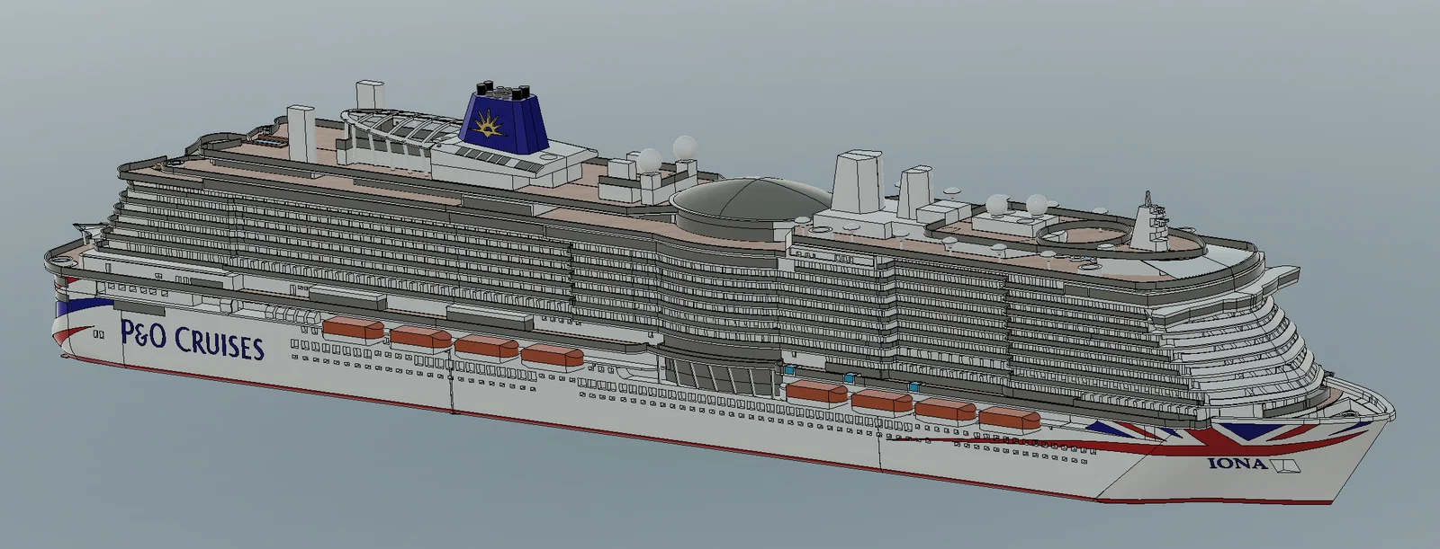 Tàu du lịch P&O Cruise Ship Iona (tỉ lệ 1:500) – in nhiều phần, đa màu - Image 10