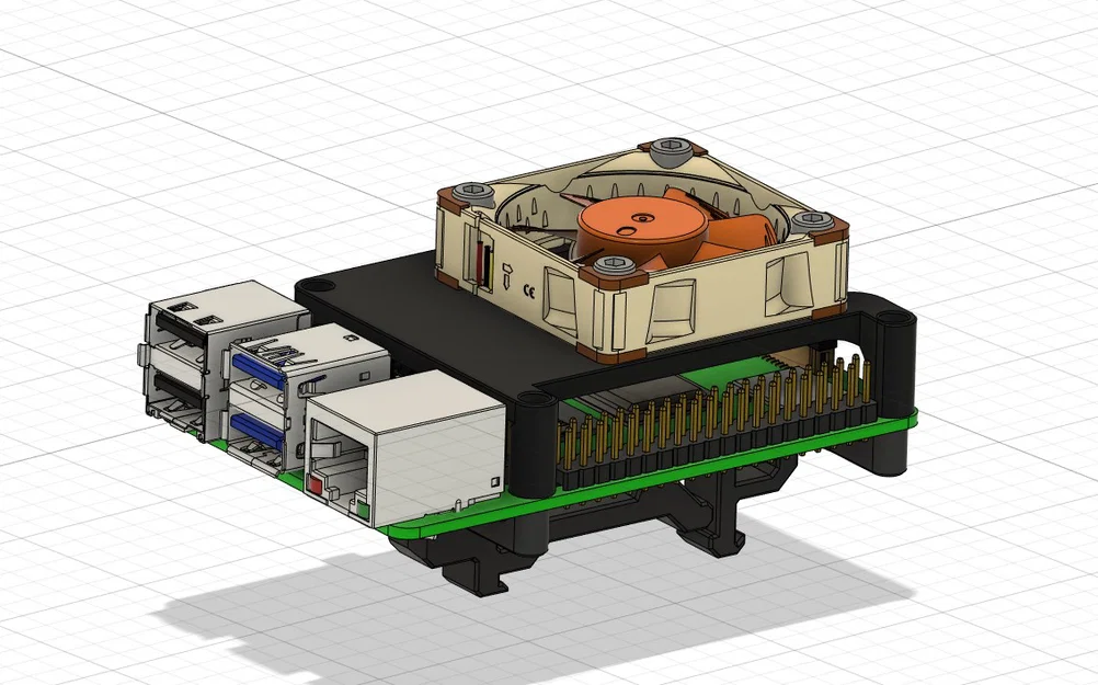Ngàm gắn quạt Raspberry Pi 4 Noctua 40mm + Step File - Image 1