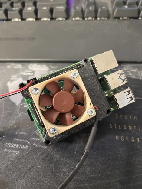 Ngàm gắn quạt Raspberry Pi 4 Noctua 40mm + Step File - Image 3