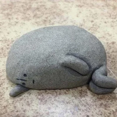 Mô hình Sad Pet Rock Meme 3D trang trí bàn làm việc cực chất