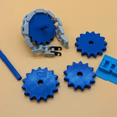 Chain & Sprocket – Print-in-Place, Tùy biến theo ý (Customizable)