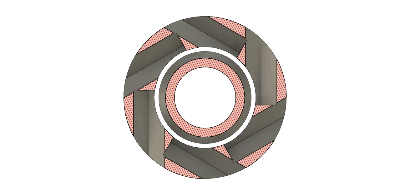 Bearing ống PTFE (608) in 3D – PTFE Tube Bearing (608) - Image 4