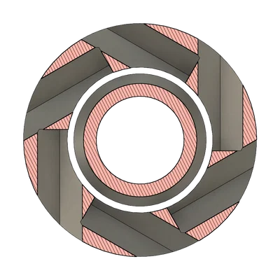 Bearing ống PTFE (608) in 3D – PTFE Tube Bearing (608)