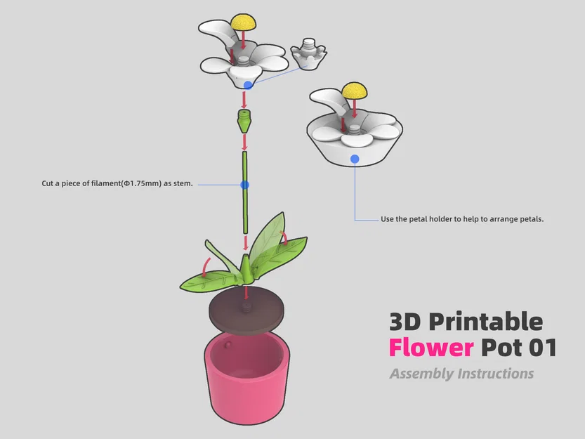 Chậu hoa in 3D (3D Printable Flower Pot) - Image 2