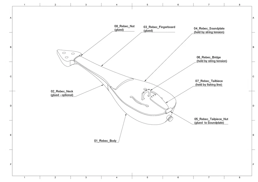 Alto Rebec – Mô hình nhạc cụ in 3D (Soundplate thay đổi được) - Image 8