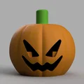 Đầu Bí Ngô Jack-o'-lantern 3D cho mô hình Bộ Xương kiểu Lego - Thumbnail 1