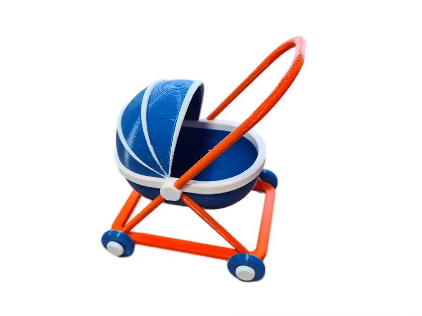 Mô hình xe đẩy em bé mini - Đồ chơi in 3D dễ thương cho bé - Image 1