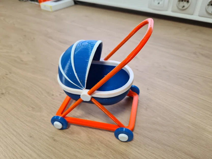 Mô hình xe đẩy em bé mini - Đồ chơi in 3D dễ thương cho bé - Image 5