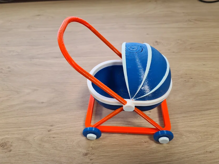 Mô hình xe đẩy em bé mini - Đồ chơi in 3D dễ thương cho bé - Image 8