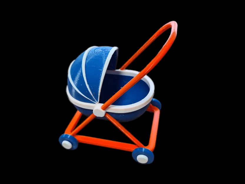 Mô hình xe đẩy em bé mini - Đồ chơi in 3D dễ thương cho bé - Image 9