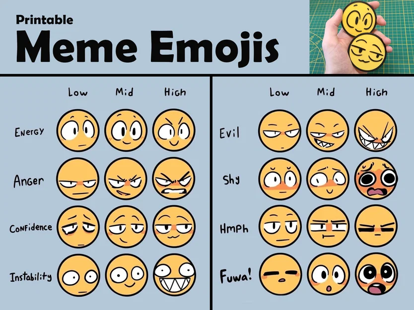 Famous Meme Emojis – Bộ mặt cười meme nổi tiếng để in 3D - Image 1