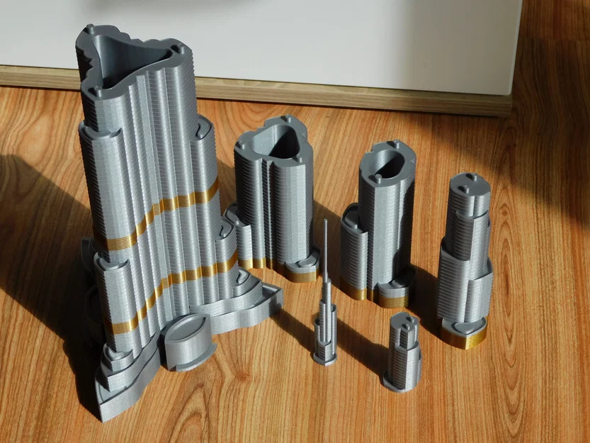 Burj Khalifa cao 828mm, siêu chi tiết, tỷ lệ 1:1000 – 3D model - Image 10