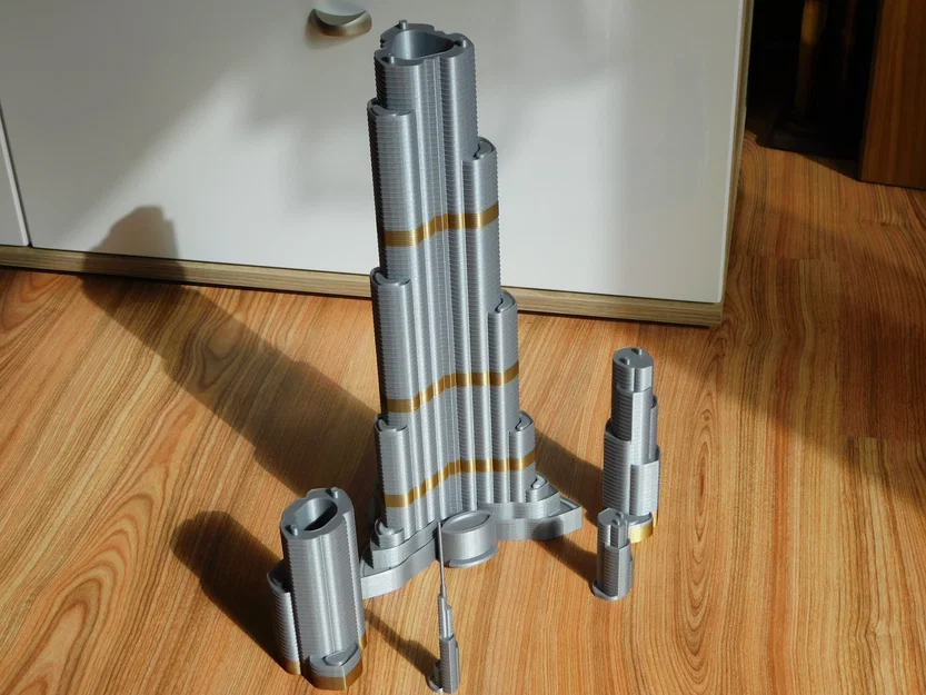 Burj Khalifa cao 828mm, siêu chi tiết, tỷ lệ 1:1000 – 3D model - Image 11