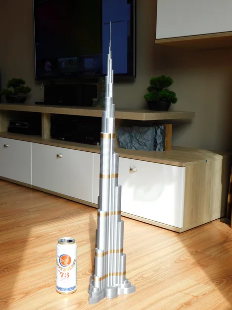 Burj Khalifa cao 828mm, siêu chi tiết, tỷ lệ 1:1000 – 3D model - Image 15