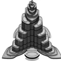 Burj Khalifa cao 828mm, siêu chi tiết, tỷ lệ 1:1000 – 3D model - Thumbnail 20