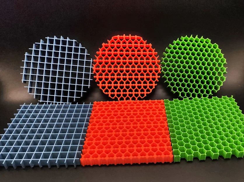 Mẫu in 3D đế lót ly họa tiết trái tim và lưới (Honeycomb Grid) - Image 4