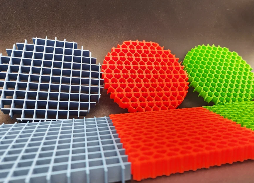 Mẫu in 3D đế lót ly họa tiết trái tim và lưới (Honeycomb Grid) - Image 6