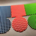 Mẫu in 3D đế lót ly họa tiết trái tim và lưới (Honeycomb Grid) - Thumbnail 9