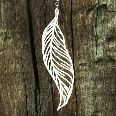 Mẫu Bông Tai Họa Tiết Lông Vũ 3D (Earrings Feather 2) Tinh Tế