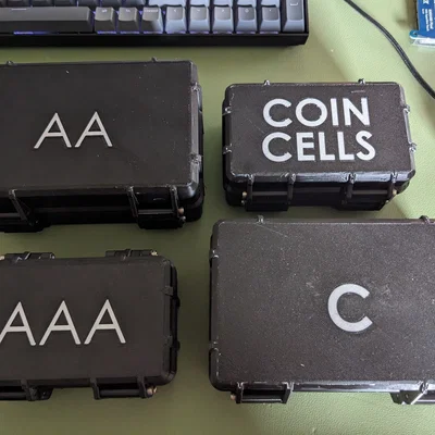 Nắp hộp pin rugged AA kèm nhãn “AA” hoặc “C”