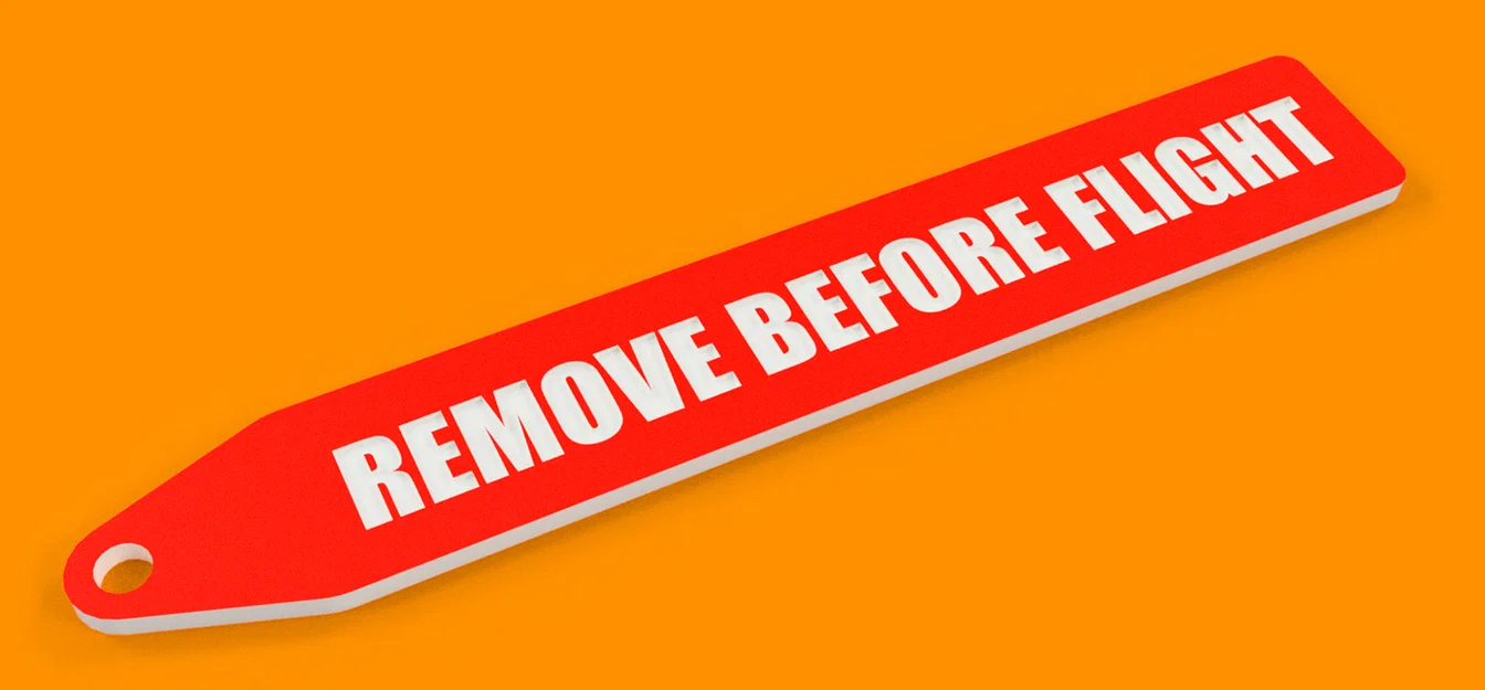 REMOVE BEFORE FLIGHT - Thẻ cờ tag móc khóa/treo giữ cho Prusa XL - Image 1