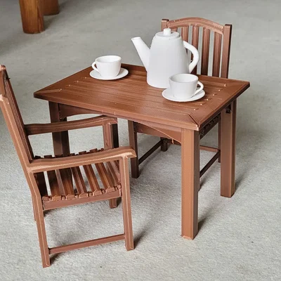 Bàn gỗ chân thật (Realistic wooden table)