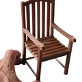 Ghế gỗ chân thực (Realistic wooden chair) - Thumbnail 1