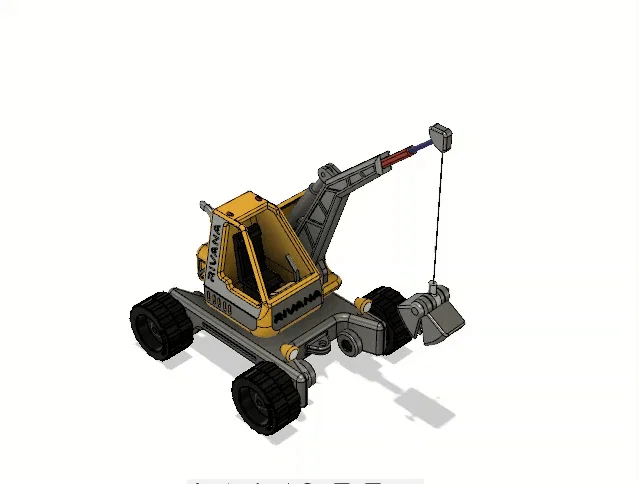 Xe Bán Tải Cần Cẩu Màu Vàng (Yellow Pickup Crane) Version 2 - Image 2