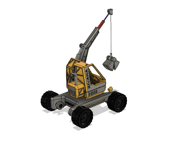Xe Bán Tải Cần Cẩu Màu Vàng (Yellow Pickup Crane) Version 2 - Image 3