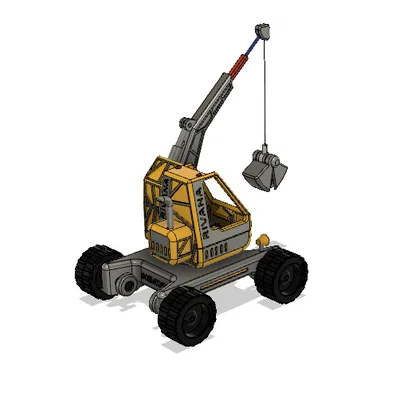 Xe Bán Tải Cần Cẩu Màu Vàng (Yellow Pickup Crane) Version 2