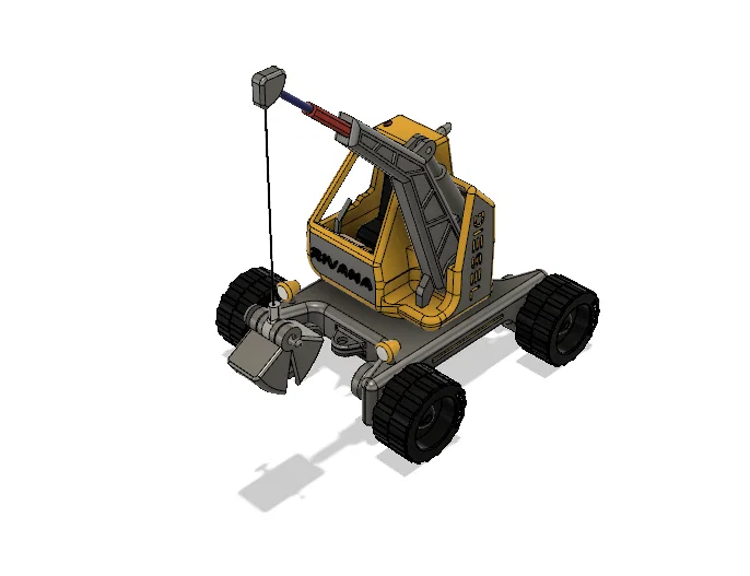 Xe Bán Tải Cần Cẩu Màu Vàng (Yellow Pickup Crane) Version 2 - Image 4