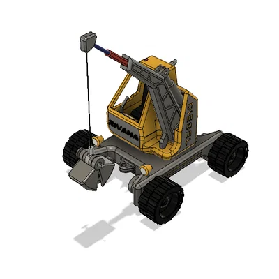 Xe Bán Tải Cần Cẩu Màu Vàng (Yellow Pickup Crane) Version 2
