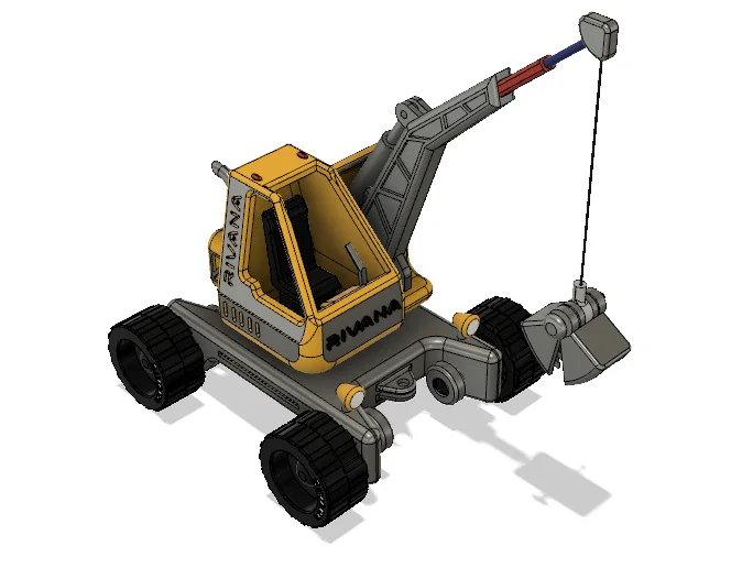 Xe Bán Tải Cần Cẩu Màu Vàng (Yellow Pickup Crane) Version 2 - Image 6