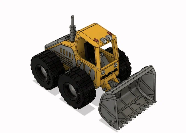 Xe Ủi Màu Vàng Có Chuyển Động (Yellow Bulldozer with Movements) - Image 1