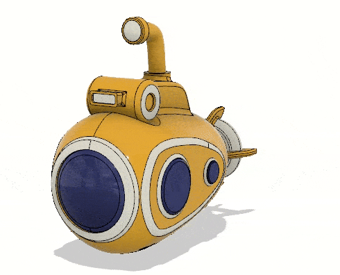Mô hình tàu ngầm vàng (Yellow Submarine) in 3D đẹp mắt - Image 1
