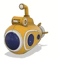 Mô hình tàu ngầm vàng (Yellow Submarine) in 3D đẹp mắt - Thumbnail 1