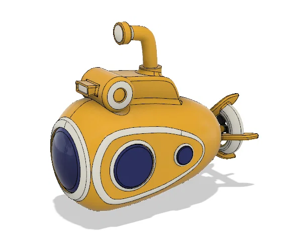 Mô hình tàu ngầm vàng (Yellow Submarine) in 3D đẹp mắt - Image 2