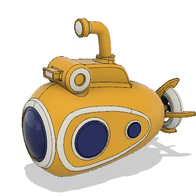 Mô hình tàu ngầm vàng (Yellow Submarine) in 3D đẹp mắt