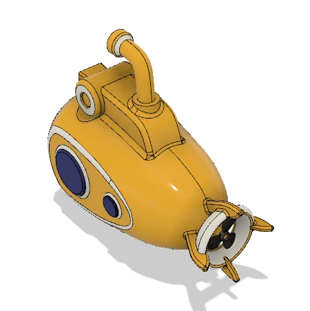 Mô hình tàu ngầm vàng (Yellow Submarine) in 3D đẹp mắt - Image 4