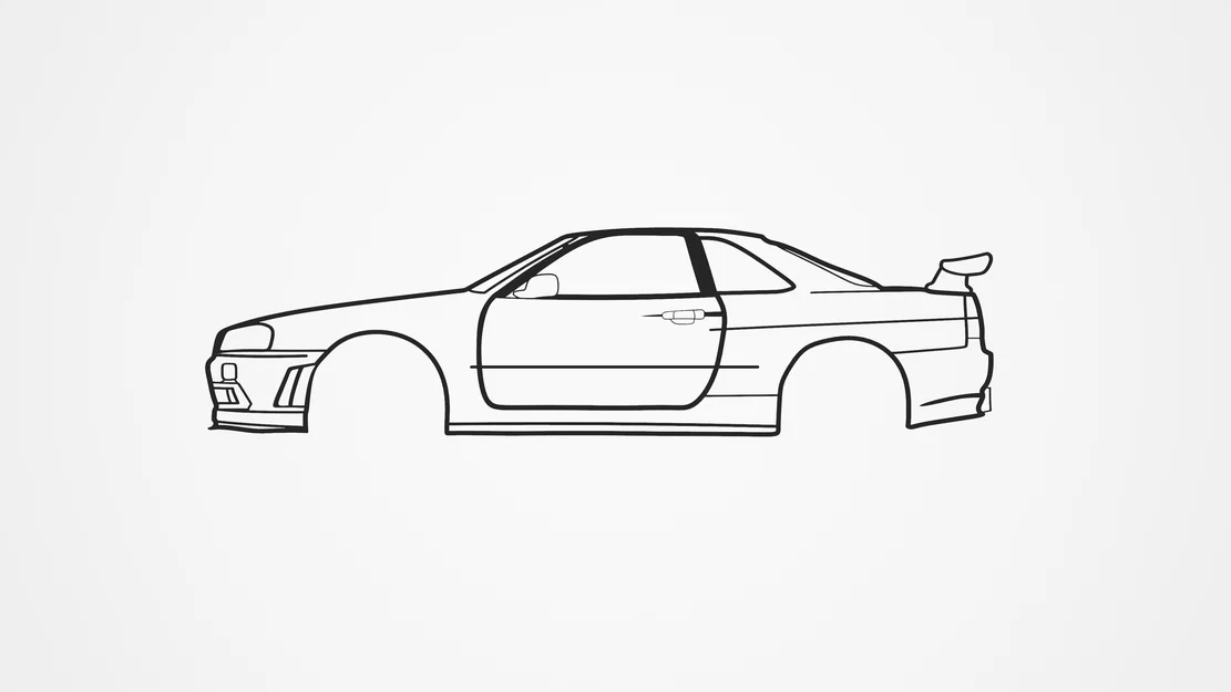 Tranh treo tường Silhouette Nissan Skyline R34 - Image 1