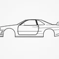 Tranh treo tường Silhouette Nissan Skyline R34 - Thumbnail 1